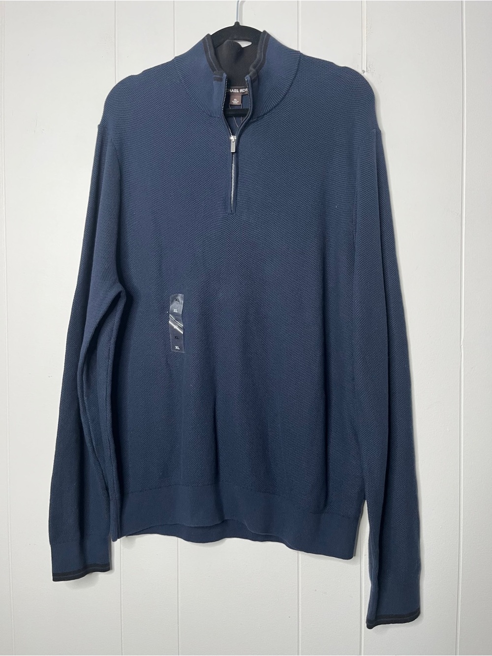 NWT Michael Kors Men's Navy Quarter-Zip Sweater